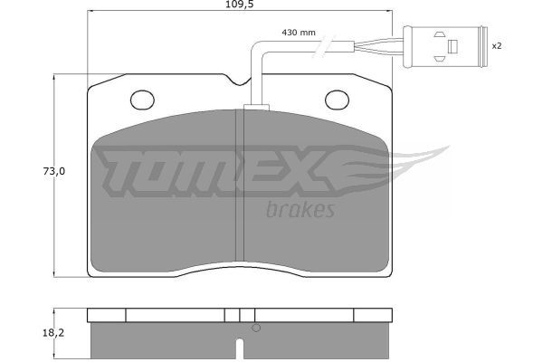 TOMEX BRAKES Комплект тормозных колодок, дисковый тормоз TX 11-40